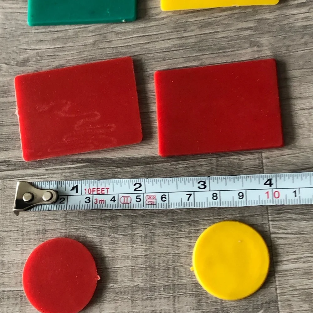 Set of 48 colorful plastic shapes, colors and sizes
